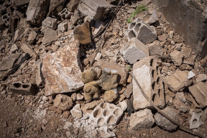 Nabatiyeh, Lebanon. On August 17, 2024, The aftermath of an airstrike is seen at a factory in Nabatiyeh, Lebanon,