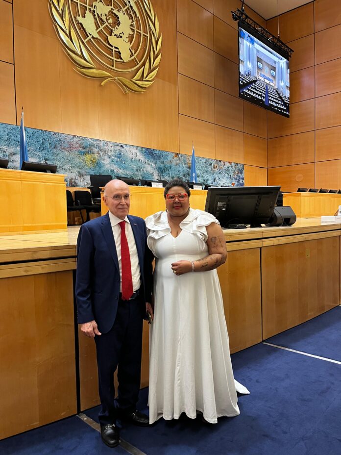 Mohanna with the United Nations Special Rapporteur on the Right to Health, Tlaleng Mofokeng