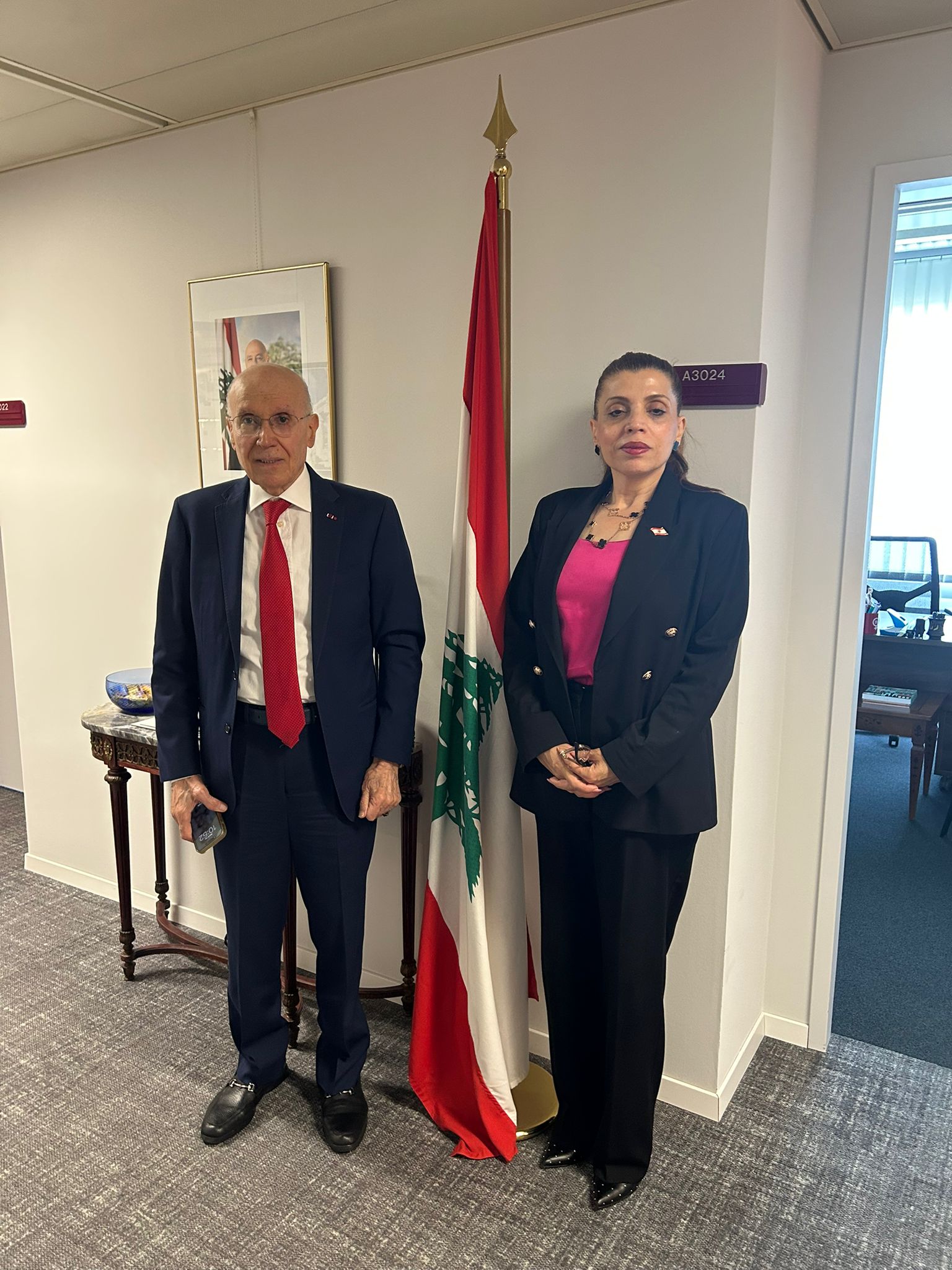 Mohanna Meets the Head of Lebanon’s Permanent Mission to the United Nations in Geneva, Ambassador Caroline Ziadeh